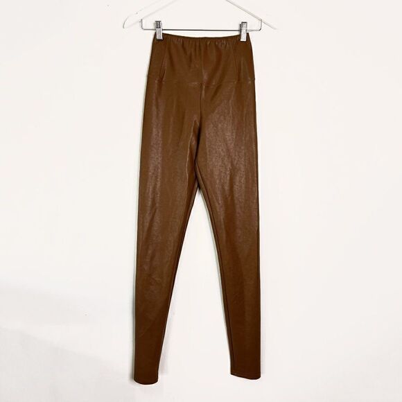 Aritzia Wilfred Free Daria Tan Faux Leather Leggings - Picture 2 of 9